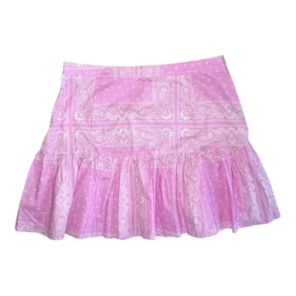 Showpo Noemi Mini Skirt in Pink Scarf Print - NWT - Size 12 - Picture 3 of 4